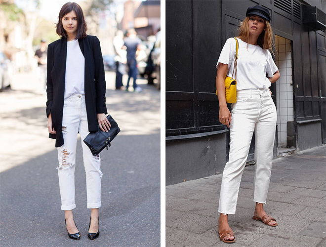С чем носить белые джинсы: стильные луки на заметку