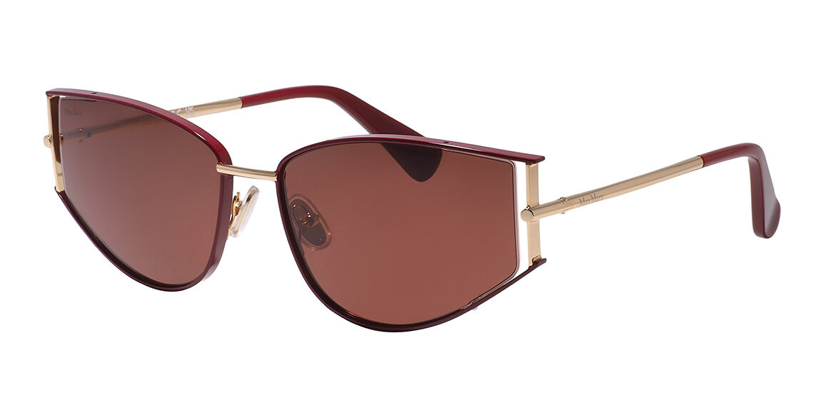 Солнцезащитные очки женские металлические бордовые Max Mara 0141 69S