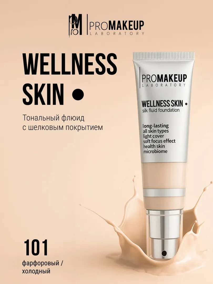 PROMAKEUP laboratory Тональный флюид с шелковым покрытием WELLNESS SKIN 101
